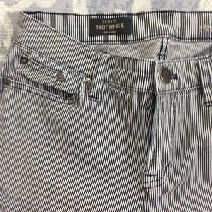 J Crew toothpick railroad stripe skinny size 28